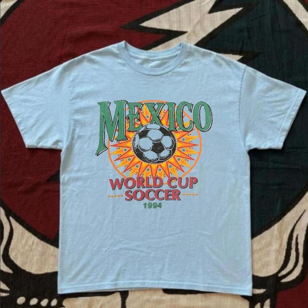 Gildan Men Blue T-Shirt, Mexico World Cup Soccer Blue T-Shirt